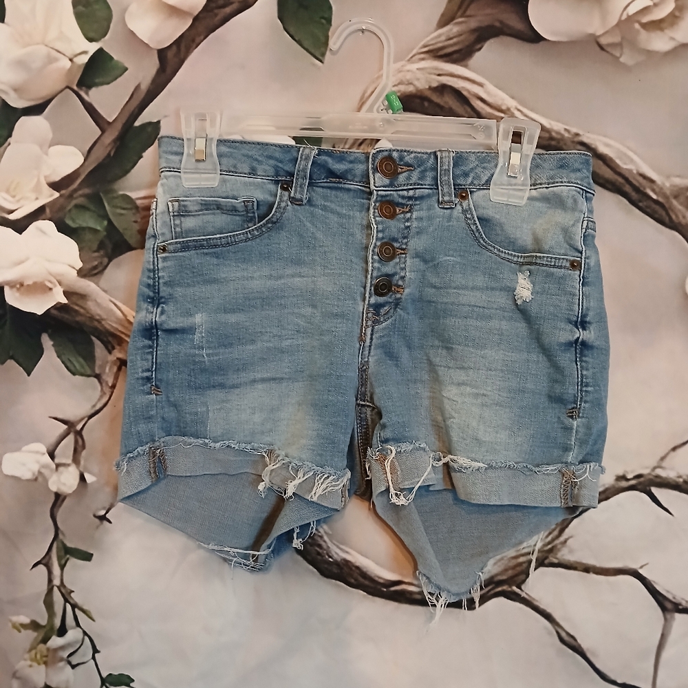 Denim Blue Women's Distressed Shorts